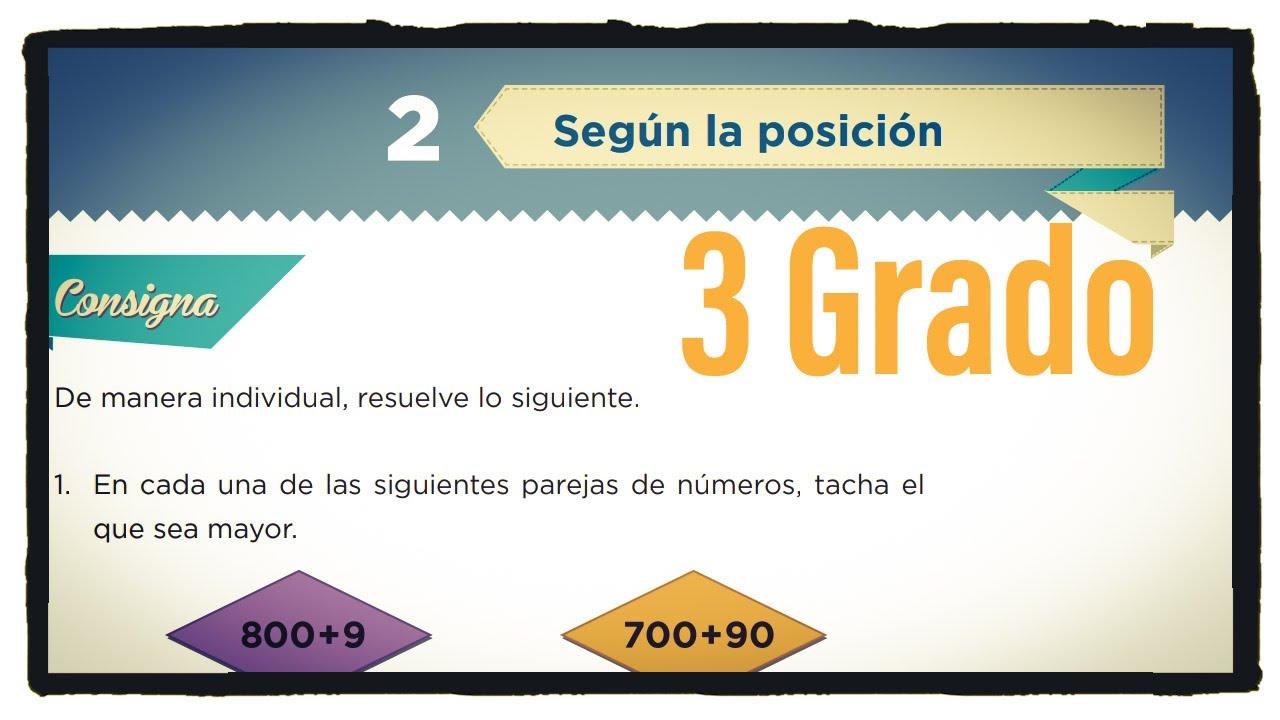 Desafío 2 tercer grado Según la posición, página 11 del libro de