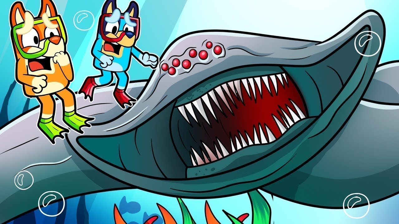 BLUEY AND BINGO ARE ATTACKED BY SEA MONSTERS in ROBLOX!