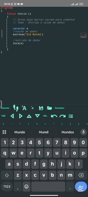 Comandos de Entrada e saída com Portugol Studio #celular - YouTube