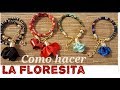 como hacer una flor con liston para bisuteria