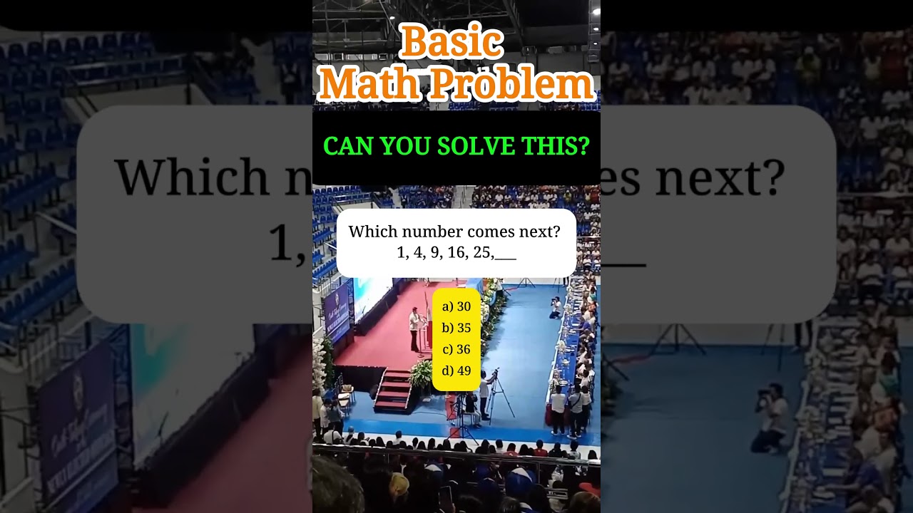Which number comes next? 1, 4, 9, 16, 25,___a) 30b) 35c) 36d) 49#MATH #fblifestyle #MathSkills #quiz