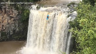 Kayaker Plunges 25m Down Huge Waterfall