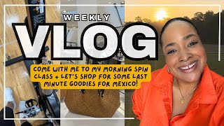 Weekly Vlog |  Morning Spin Class + New Coffee Shop + Repairing Memory Box + Shopping For Mexico!