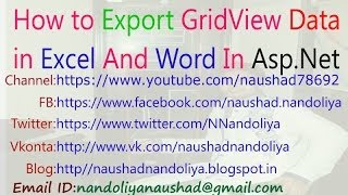 How to Export Grid View Data In Excal And Word
