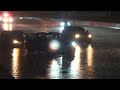 Van gets stuck in high water on the East Freeway near Lockwood