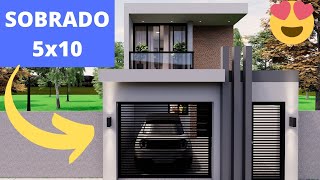 ✅2 STOREY HOUSE DESIGN 3D 5m x 10m | MODERN HOUSE | INTERIOR DESIGN FOR 5m x 15m LAND