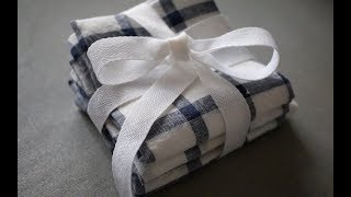 Linen Napkins with Mitred Corners | Sewing Tutorial