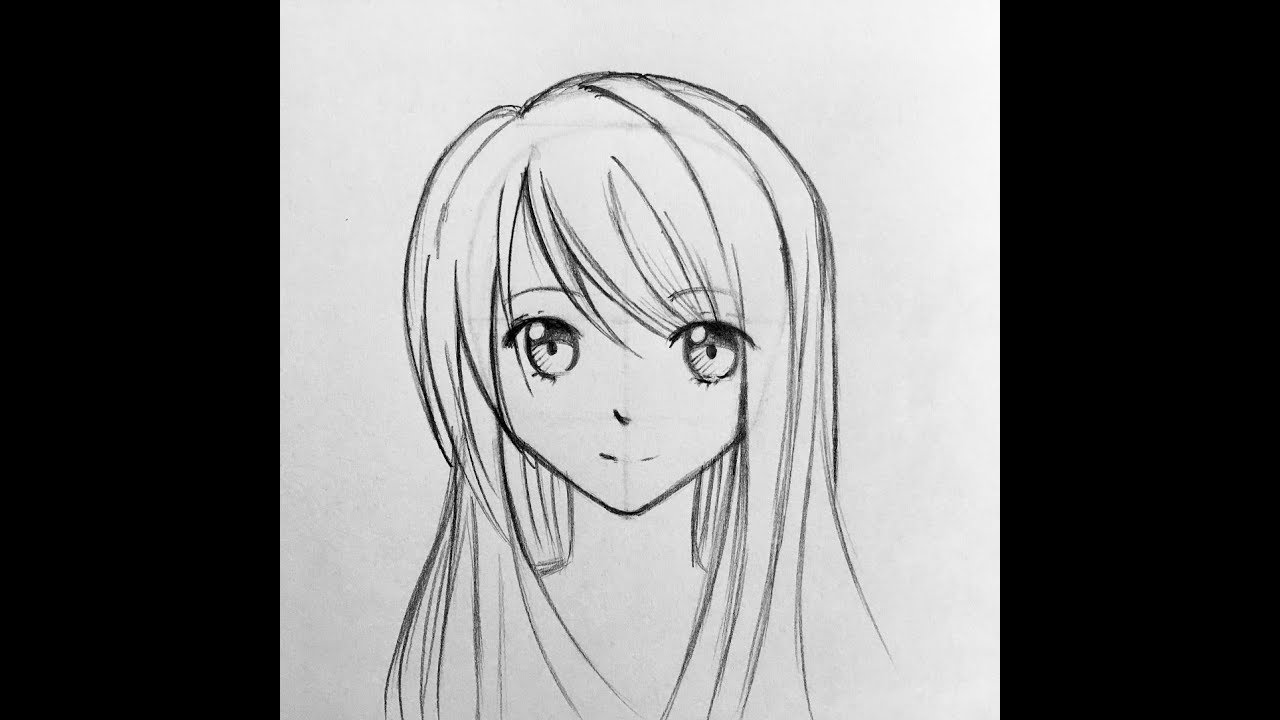 How to draw anime girl for beginners without circle (easiest way) 