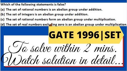 Gate CSE 1996 solved question | Set Theory