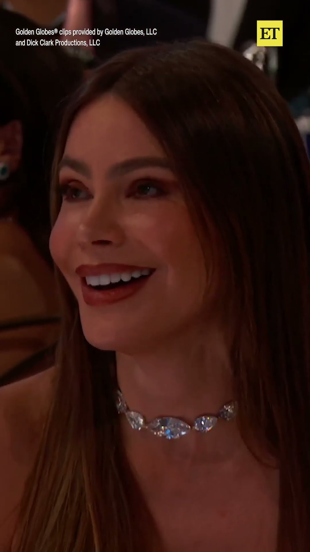 Sofia Vergara Yells As Jodie Foster Accepts Golden Globe #goldenglobes #sofiavergara #shorts