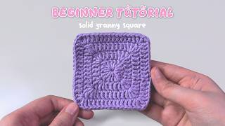 how to crochet solid granny square for beginner | crochet easy project