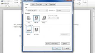 Align a Table on a Page - Word 2010