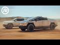 Tesla cybertruck vs rivian r1t offroad drag race