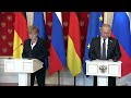 Пресс-конференция по итогам встречи с Федеральным канцлером Германии Ангелой Меркель