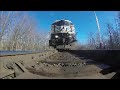 NS train runs over GoPro and knocks it under switch with sparks!