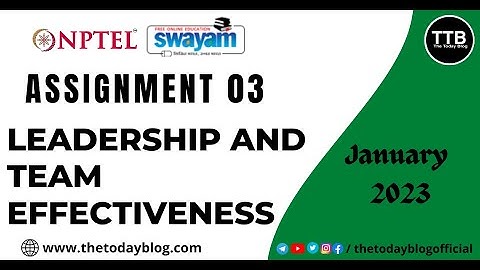 Leadership and Team Effectiveness Assignment 03 Answers | January 2023 |  NPTEL | Week 03 |  TTB |