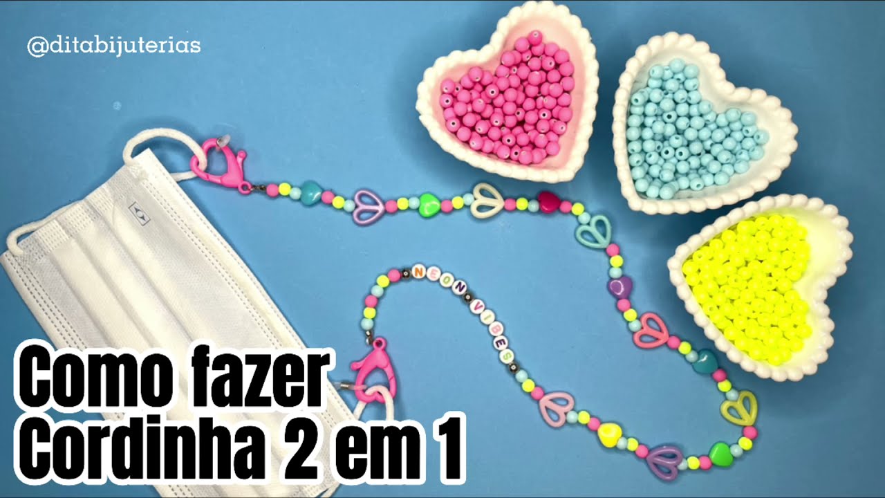 Como fazer Cordinha 2 em 1? Salva máscara e salva óculos 🤩 Passo a passo ! Acabamento perfeito 😉