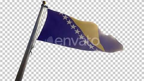 Bosnia and Herzegovina Flag on a Flagpole with Alpha-Channel | Motion Graphics - Envato elements