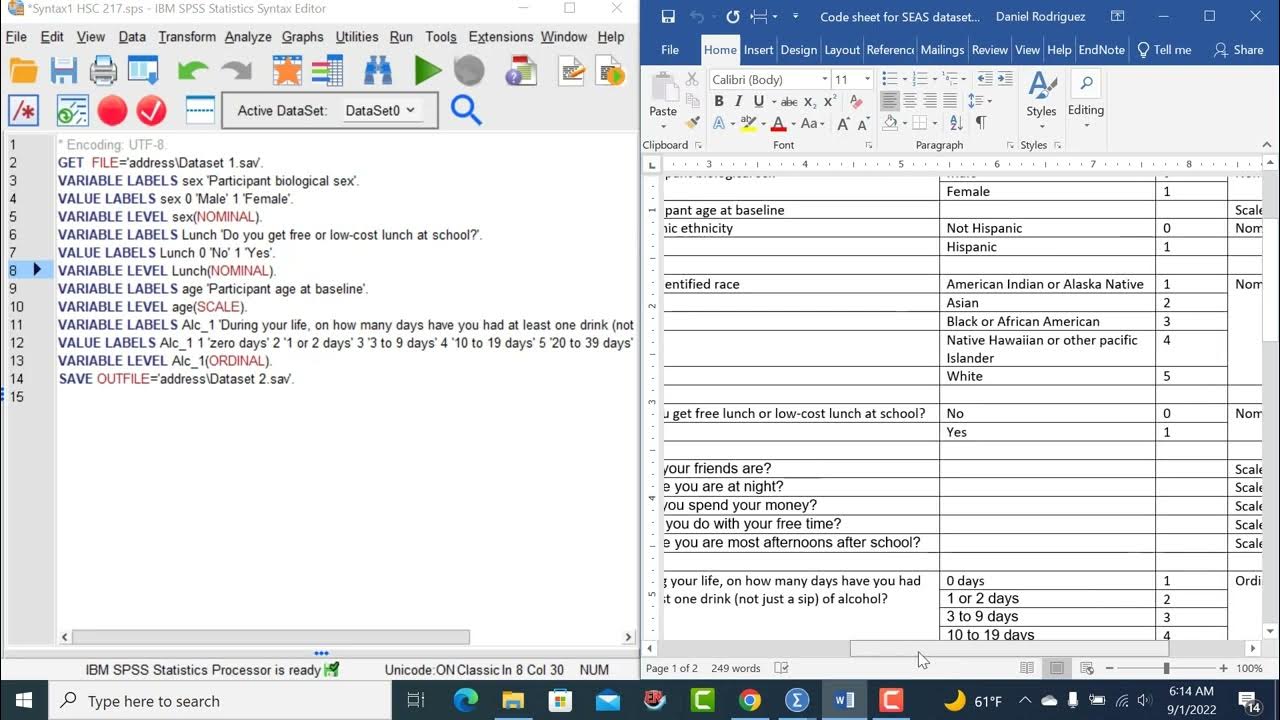 Simple coding example using SPSS syntax - YouTube