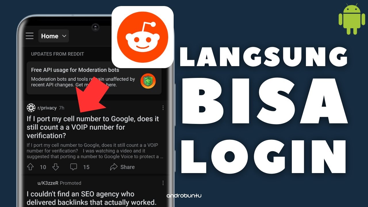 Cara Login Reddit di Android