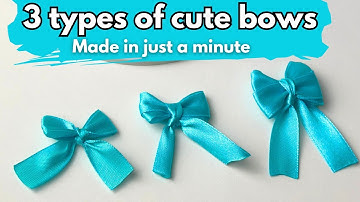How to Make 3 Simple Bows in 1 Minute with a Bow Maker | Quick DIY Ribbon Tutorial for Hair & Gifts