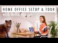 HOME OFFICE SETUP AND TOUR IN THE NEW FLAT (with Bella the cat :)