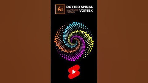 Multicolor dotted spiral vortex in illustrator #spiraldots  #dotswirlvortex #shorts  #youtubeshorts