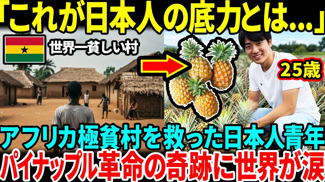 【海外の反応】「これが日本人の底力か...！」アフリカ最極貧村を救った日本人の若者！！パイナップル革命の奇跡に全世界が涙腺崩壊【日本称賛】