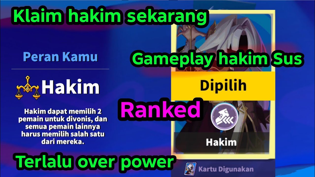 KLAIM PERAN HAKIM SEKARANG! REVIEW DI RANKED AGAK KECEWA DIKIT - GAMEPLAY PERAN BARU HAKIM SUPER SUS