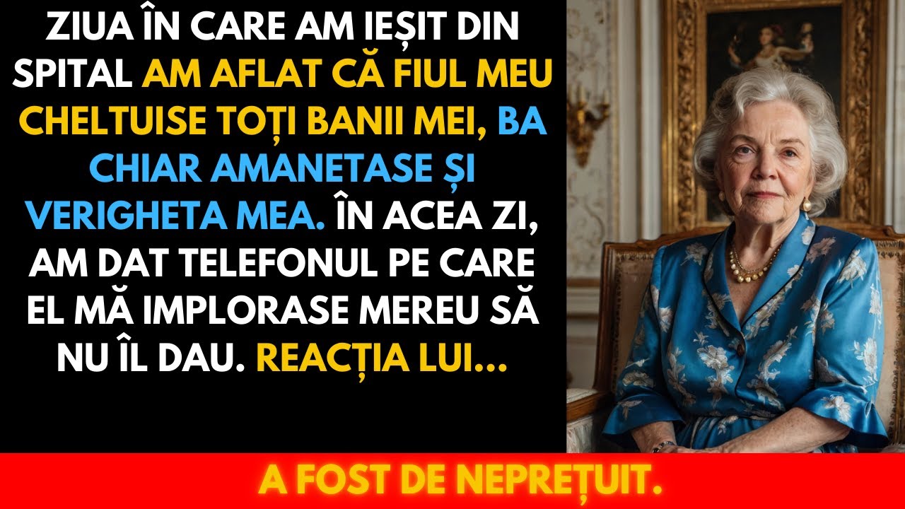Fiul meu a cheltuit toți banii mei și chiar mi-a amanetat verigheta, iar atunci…