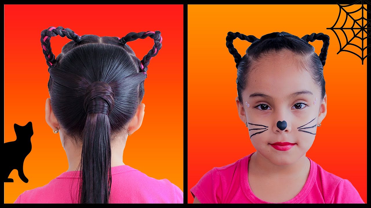 Cómo Hacer Peinado de Orejas de Gato  Peinados para Halloween  Braided  Cat Ears Hair  YouTube