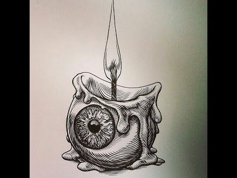 how to draw candle eye With Pencil make a horror step by ...