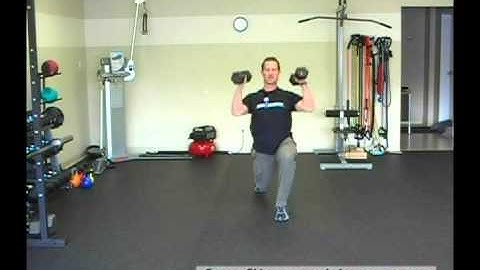 FreeFitnessVideos.com: Walking Lunge with a Dumbbell Curl to Press