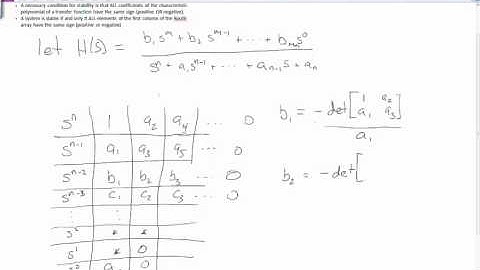 Routh Hurwitz Stability Criterion   part 1