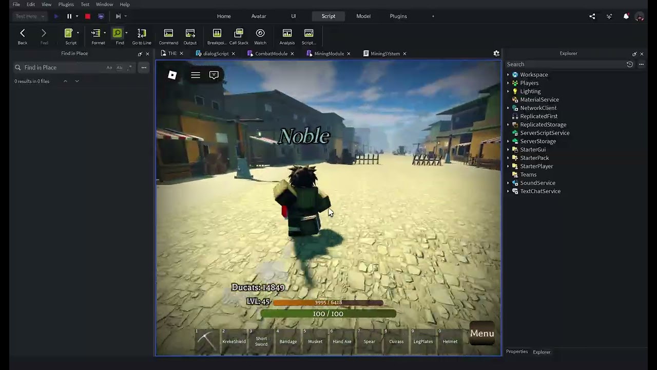 Roblox Studio Mining System Test