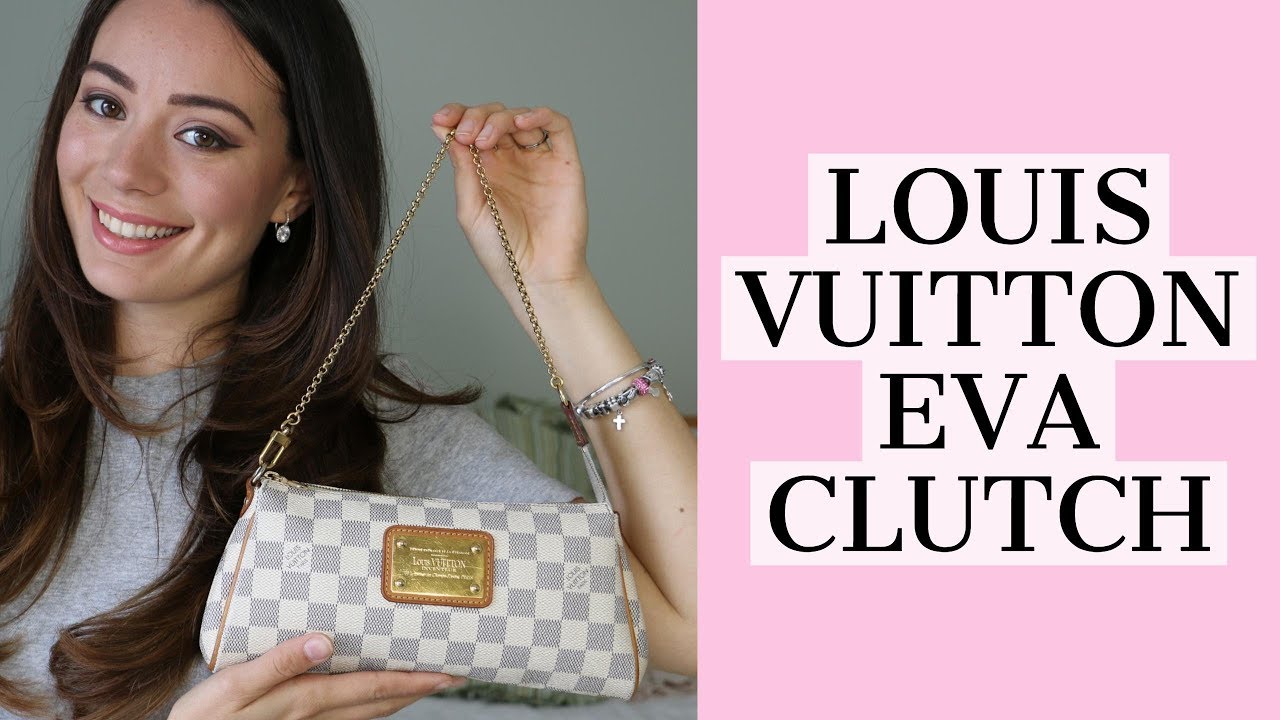 Louis Vuitton Eva Clutch in Damier Azur Handbag - Authentic Pre-Owned Designer Handbags