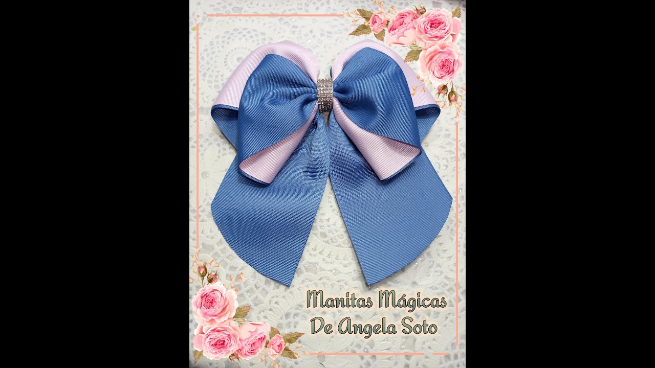 moño mariposa sencillo en coletero de 7.5  #113 por #manitasmagicas