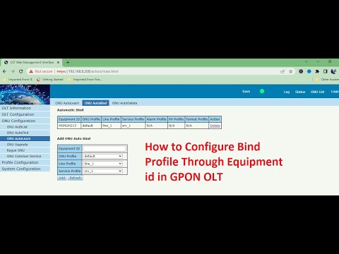 How to Bind Profile in GPON OLT Through Equipment Id | How Configure Profile in GPON OLT