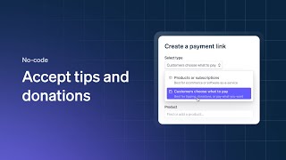 No-code: Accept tips and donations