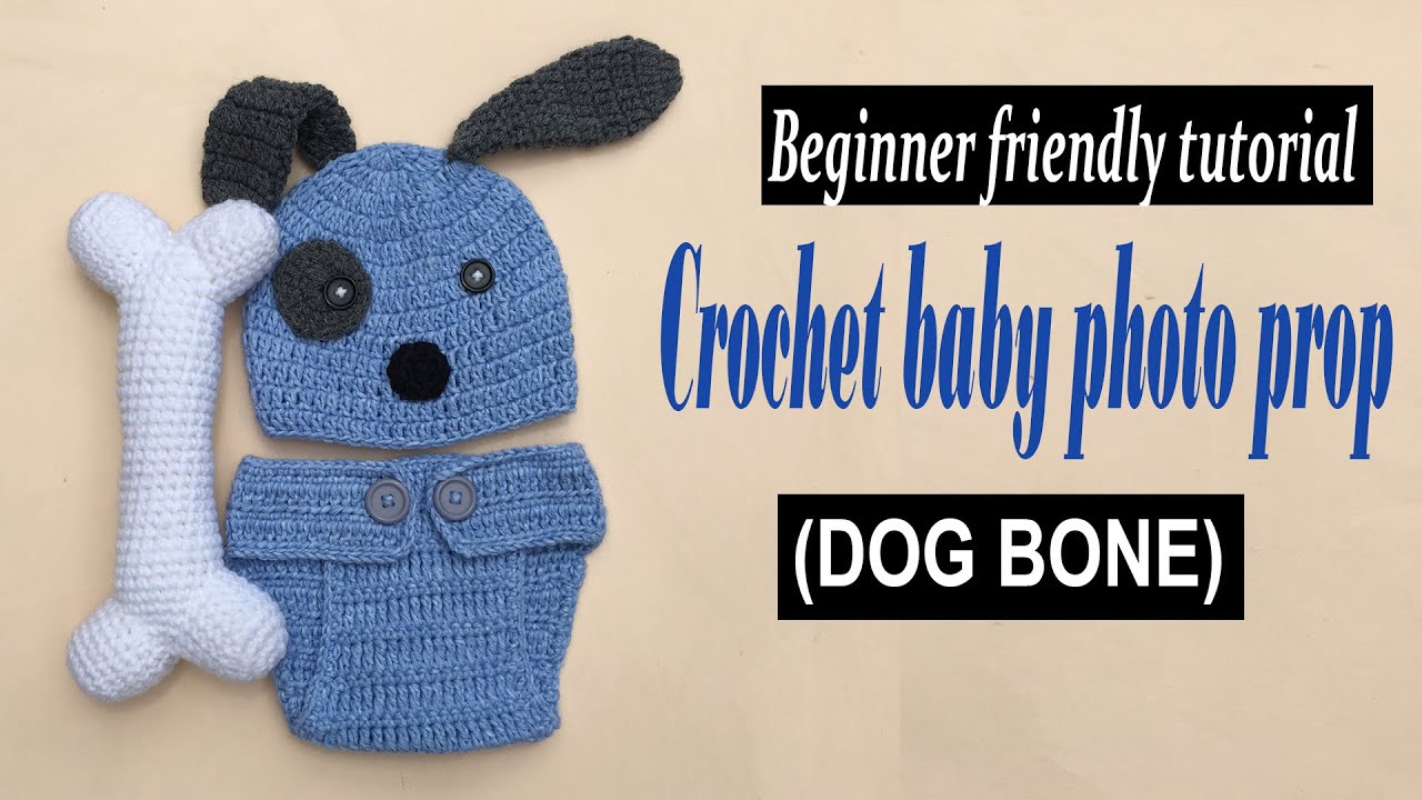 How to crochet baby photo prop/How to crochet dog bone/Crochet for