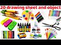 20 Drawing Sheet Objects Names | Learn 20 Drawing Objects in English #kidslearning #kids