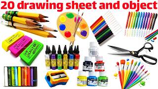 20 Drawing Sheet Objects Names | Learn 20 Drawing Objects in English #kidslearning #kids