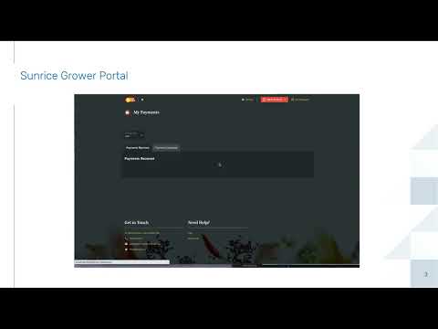 Sunrice grower portal overview