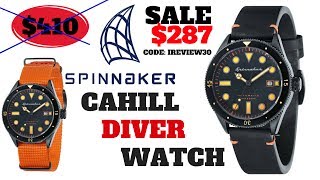 (4K) SPINNAKER CAHILL DIVER 200 MEN'S WATCH REVIEW MODEL: SP-5033-03