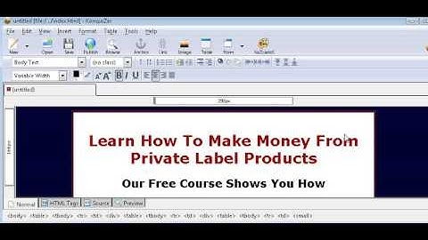How to create squeeze page using kompozer