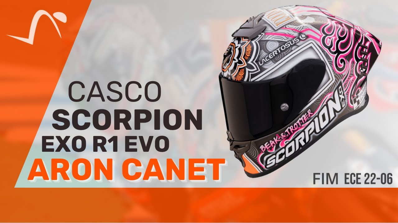 SCORPION EXO R1 EVO ARON CANET HELMET - Offer