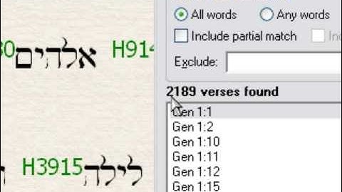 Searching Hebrew In E-sword