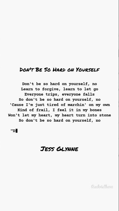 Jess Glynne - Don't Be So Hard On Yourself (Lyrics) 