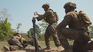 US Marines in Action: Firing the M252 81mm Mortar at Cobra Gold 2025, Thailand‼️