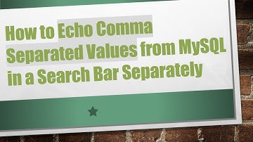 How to Echo Comma Separated Values from MySQL in a Search Bar Separately